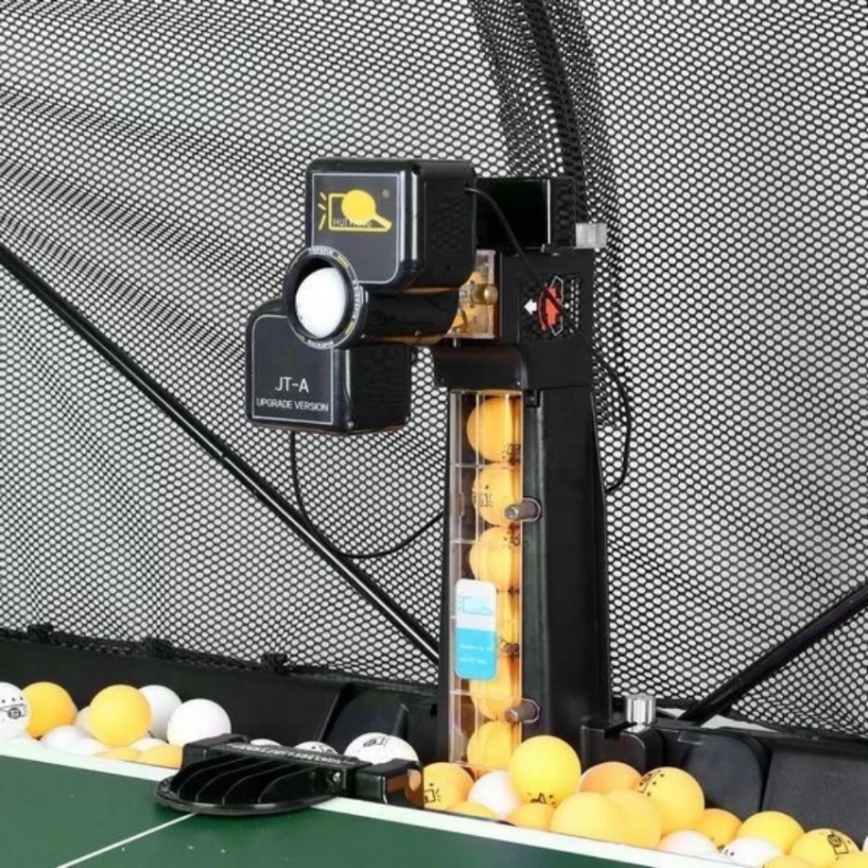 Ping-pong labda adogatógép gyűjtőhálóval demo